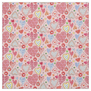 Niedliche Valentinherzen Liebe rosa Muster Stoff