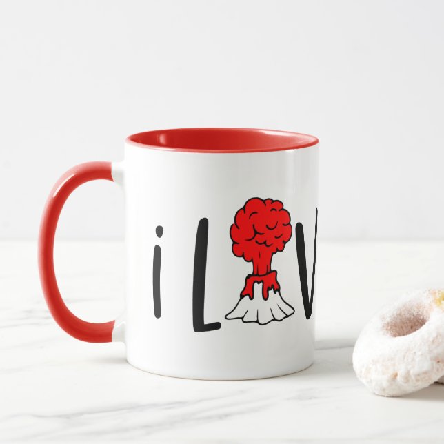 niedliche Valentinische Lavastraße Tasse (Mit Donut)