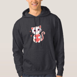 Niedliche Valentinkatze Hoodie