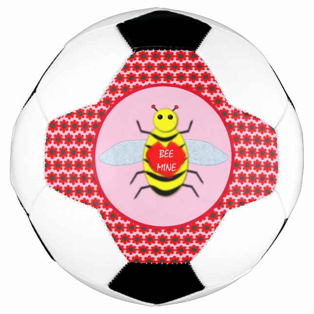 Niedliche Valentinstag-Biene Fußball (Vorderseite)