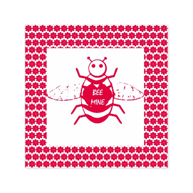 Niedliche Valentinstag-Biene Permastempel (Design)