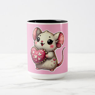Niedliche Valentinstag Geschenk Zwei-Tone-Kaffee-T Zweifarbige Tasse