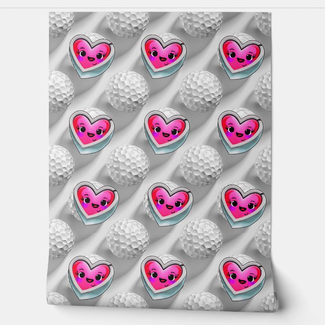 Niedliche Valentinstag-Herzen und Golfplätze Tapete (Abrollen)
