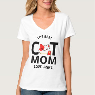 niedliche Valentinstag-Katze-Mama personalisieren T-Shirt