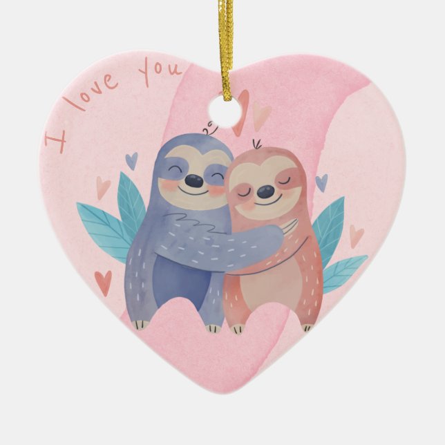 Niedliche Valentinstag Keramik Ornament (Vorne)