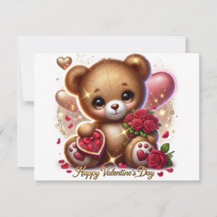 Niedliche Valentinstag Teddy Themed Bärenkarten Feiertagskarte