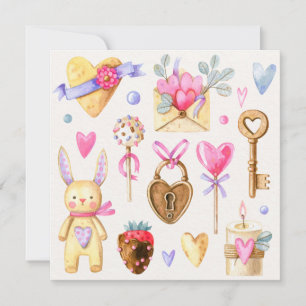 Niedliche Valentintagskarte Feiertagskarte