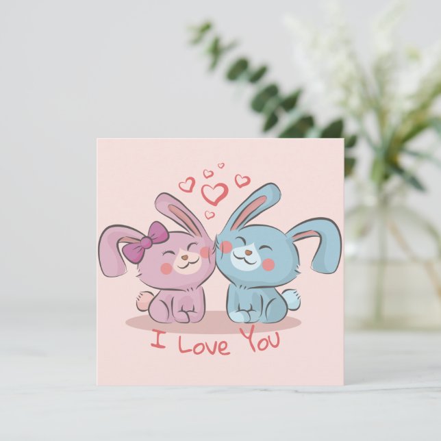 Niedliche Valentintagskarte Feiertagskarte (Stehend Vorderseite)