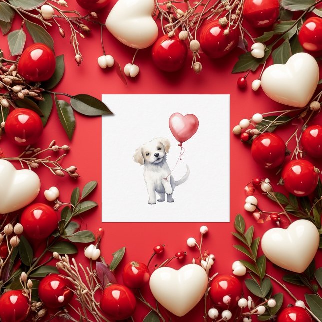 Niedliche Valentintagskarten Mitteilungskarte (Cute puppy mini-Valentine's Day cards are perfect for school card exchanges. )