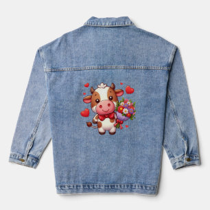 Niedliche Valentintagskuh Jeansjacke