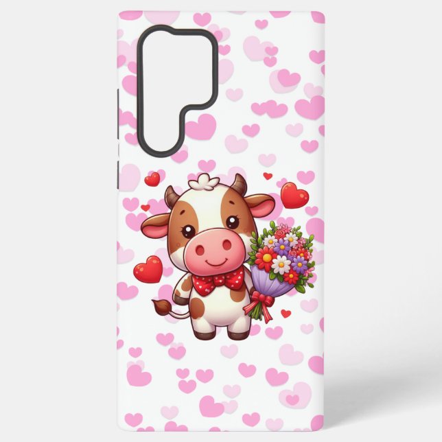 Niedliche Valentintagskuh Samsung Galaxy Hülle (Rückseite)