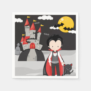 Niedliche Vampire Boy Halloween Kids Spooky Paper  Serviette