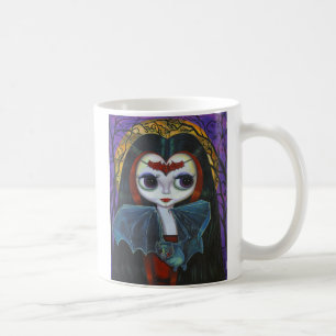 Niedliche Vampire Girl Doll mit Bat-Tasse Kaffeetasse