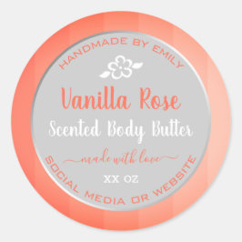 Niedliche Vanilla Rose Rosa Produktverpackungsmark Runder Aufkleber