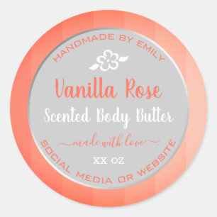 Niedliche Vanilla Rose Rosa Produktverpackungsmark Runder Aufkleber