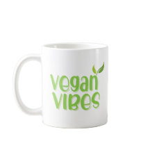 Niedliche Vegane Vibes Funny Quote Kaffeepause Tas