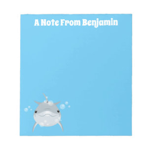 Niedliche Veranschaulichung des Cartoon-Delfins Notizblock