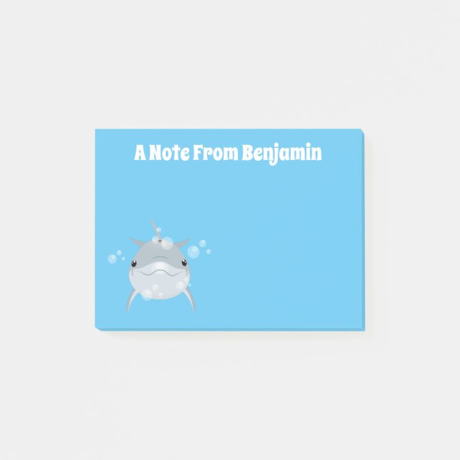 Niedliche Veranschaulichung des Cartoon-Delfins Post-it Klebezettel (Vorderseite)