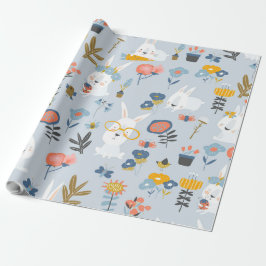 Niedliche Verbände und Blume Geschenkpapier