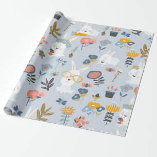 Niedliche Verbände und Blume Geschenkpapier