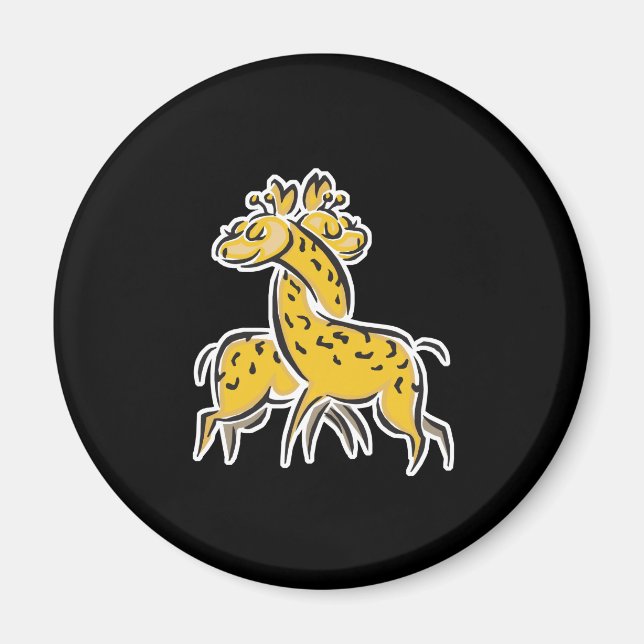 niedliche verflochtene Giraffen Magnet (Vorne)