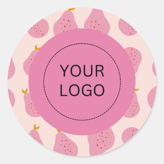 Niedliche Verpackung für weibliche Birnen mit benu Runder Aufkleber (Vorderseite)