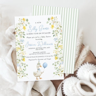 Niedliche Verrückte Gans Florale Babyshower für Ju Einladung