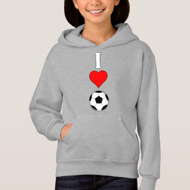 Niedliche Vertikale I Liebe/Herz-Fußball-Girls - S Hoodie (Vorderseite)