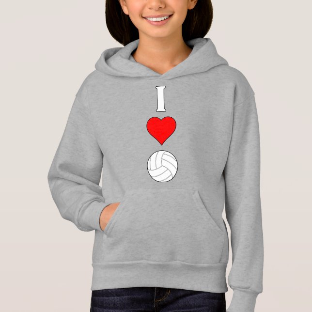 Niedliche Vertikale I Liebe/Herz-Volleyball-Girls  Hoodie (Vorderseite)