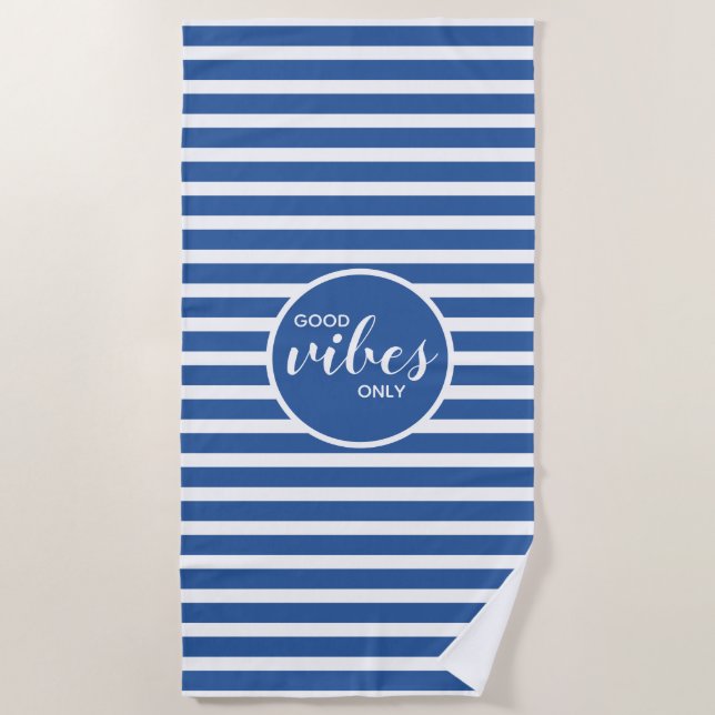 Niedliche Vibes Nur Royal Blue Strip Moderne Strandtuch (Vorderseite)
