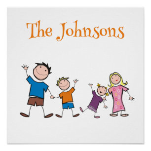 Niedliche Viererfamilie Poster