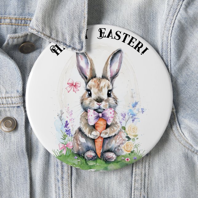 Niedliche Vintag Ostern Kaninchen Farbe Button (Beispiel)