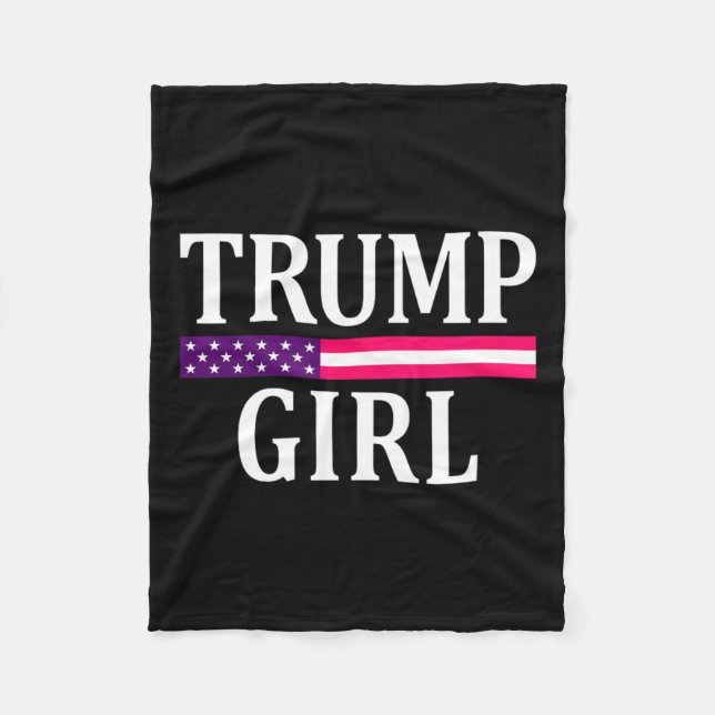 Niedliche Vintage Abstimmung Trump Girl Republikan Fleecedecke (Vorderseite)