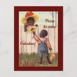 Niedliche Vintage Afroamerikanerin Valentine Postc Postkarte