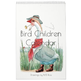 Niedliche Vintage Aquarellbilder Vogelkinder 1 Kalender