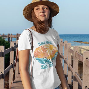 Niedliche Vintage Beach Waves Sonnenschein Urlaub  T-Shirt