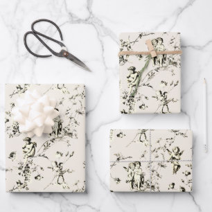 Niedliche Vintage Beige Cherub Angeln Geschenkpapier Set