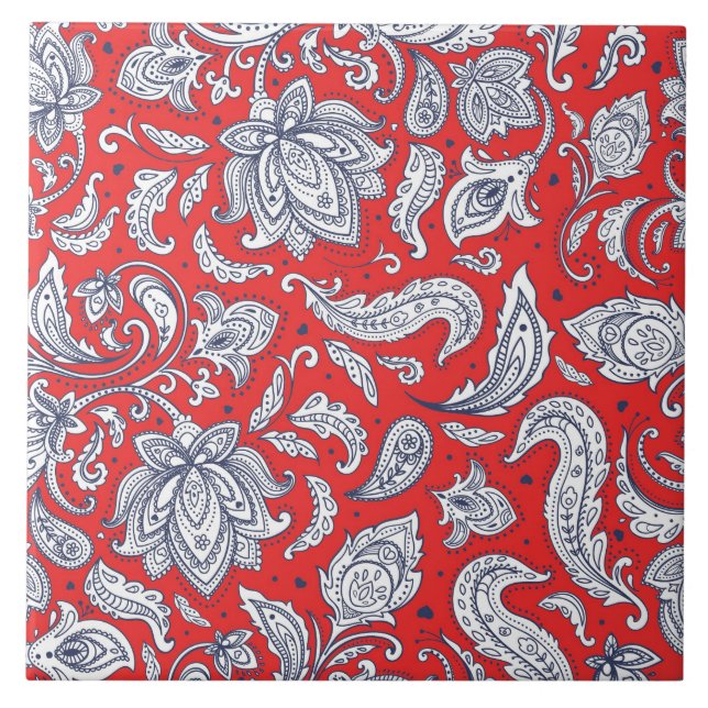 Niedliche Vintage Blume Fliese (Vorderseite)