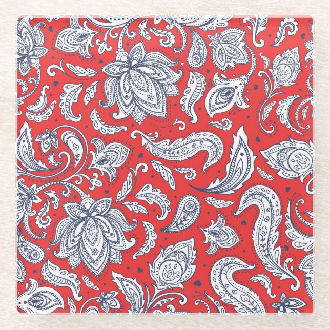Niedliche Vintage Blume Glasuntersetzer (Vorderseite)