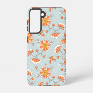 Niedliche Vintage Blume Schmetterlingsmuster Samsung Galaxy Hülle