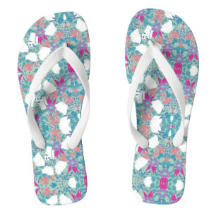 Niedliche Vintage Blumenmuster Leggings Flip Flops