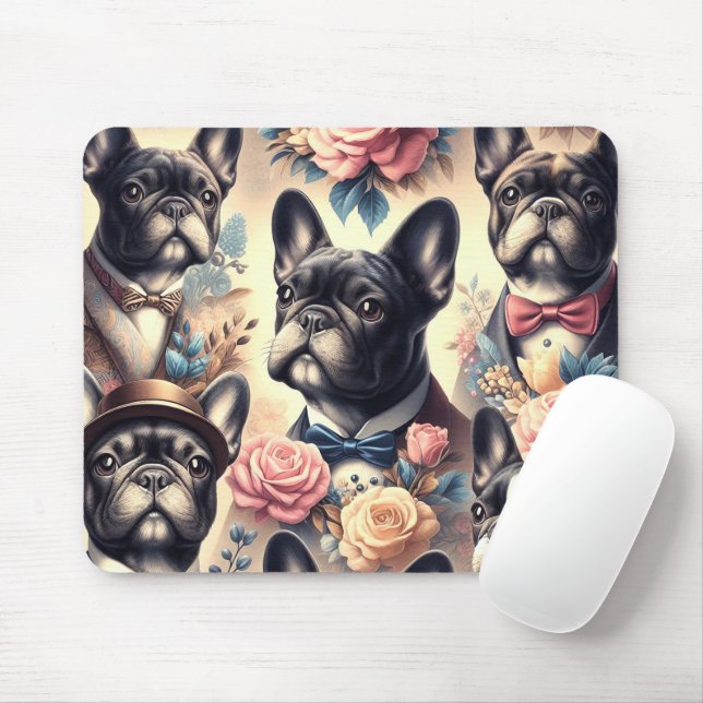 Niedliche Vintage Bulldogmalt Mousepad (Mit Mouse)