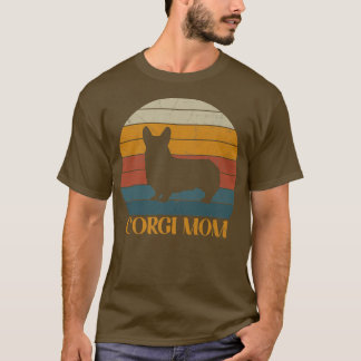 Niedliche Vintage Corgi Mama Sunsetdog Lover Corgi T-Shirt