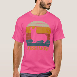 Niedliche Vintage Corgi Mama Sunsetdog Lover Corgi T-Shirt