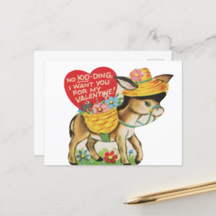 Niedliche Vintage Entführung Valentin Postkarte