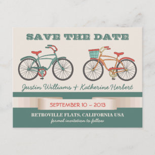 Niedliche Vintage Fahrrad-Retro Art Save the Date