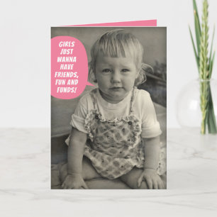 Niedliche Vintage Foto-Girls nur Wanna haben Freun Karte