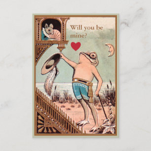 Niedliche Vintage Froschmäusevalentinekarte Einladung