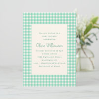 Niedliche Vintage Gingham Kariert Mint Green Baby 