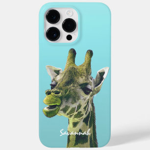 Niedliche Vintage Giraffe Lime Green on Aqua Case-Mate iPhone Hülle